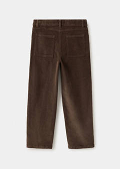 Corduroy straight trousers — Brown 4