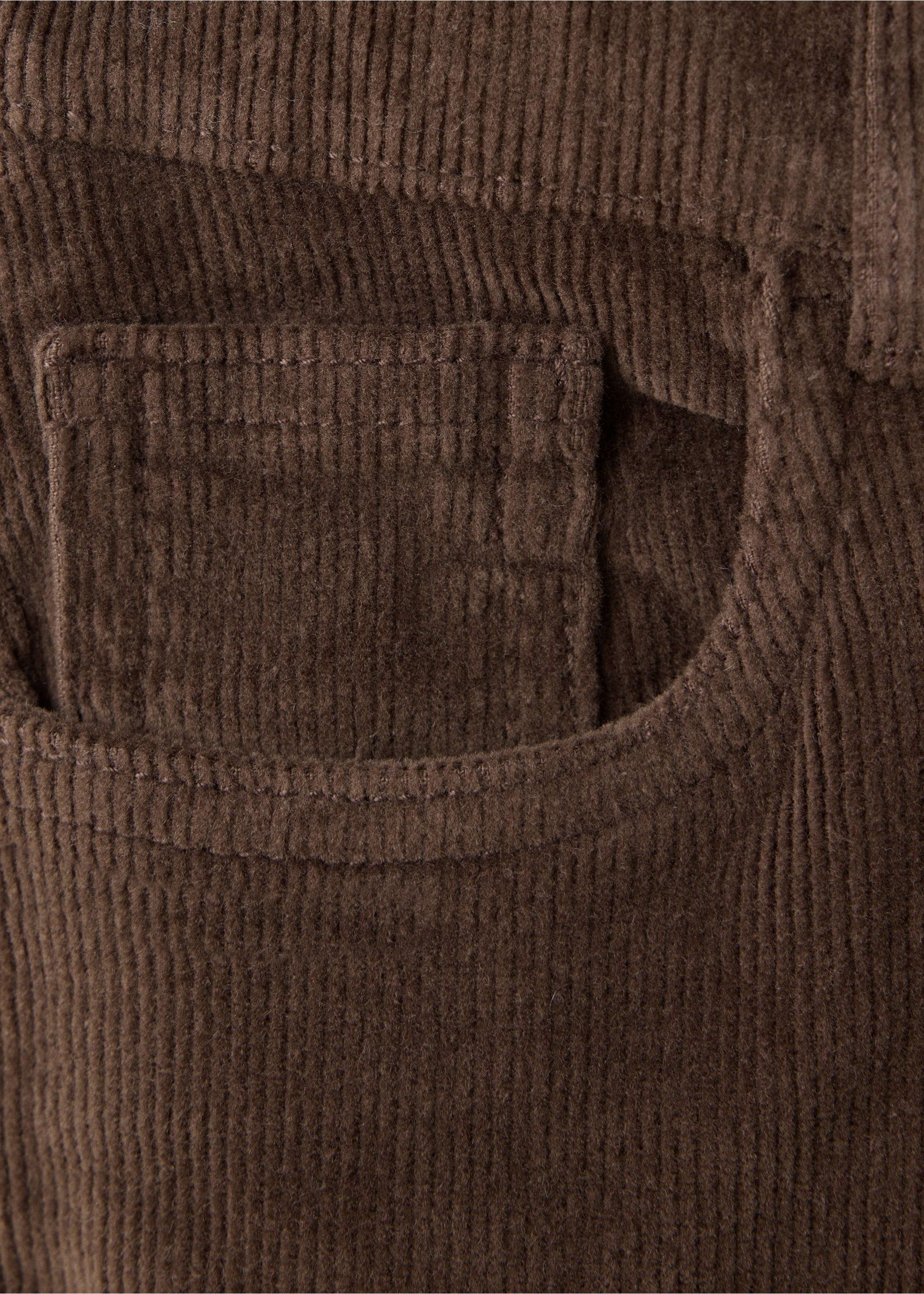 Corduroy straight trousers - Details of the article 0, Brown. Ref: 37067908-00.