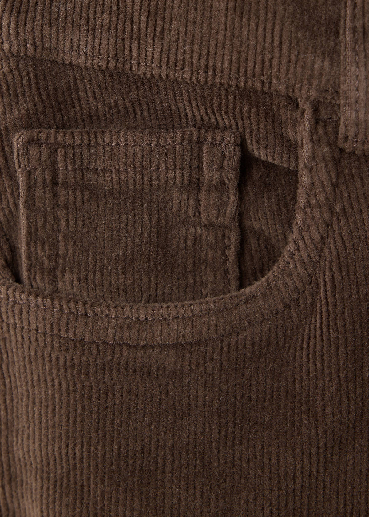 Corduroy straight trousers — Brown
