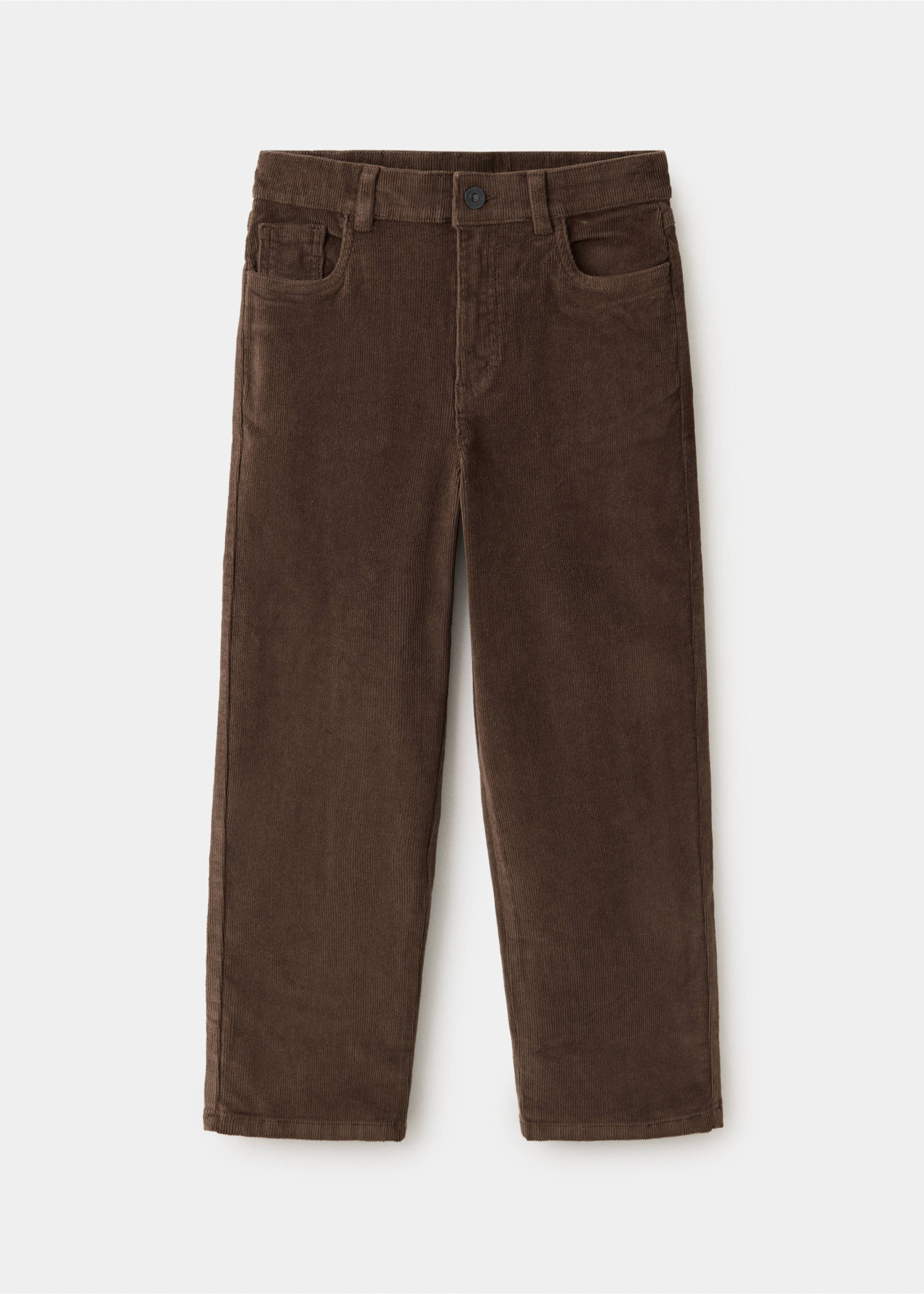 Corduroy straight trousers - Article without model, Brown. Ref: 37067908-00.