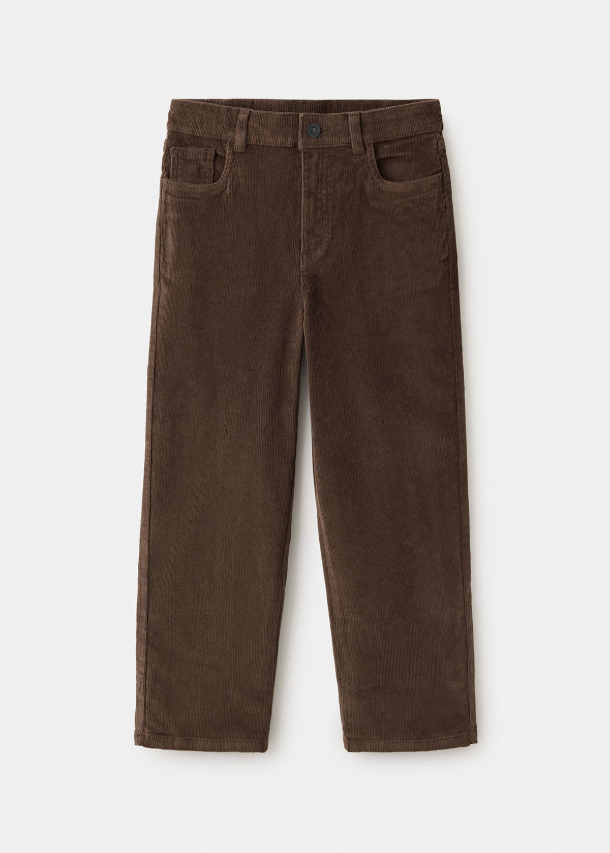 Corduroy straight trousers — Brown