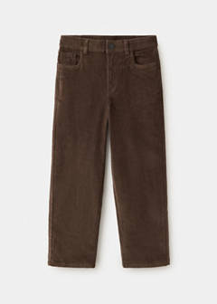 Corduroy straight trousers — Brown 2
