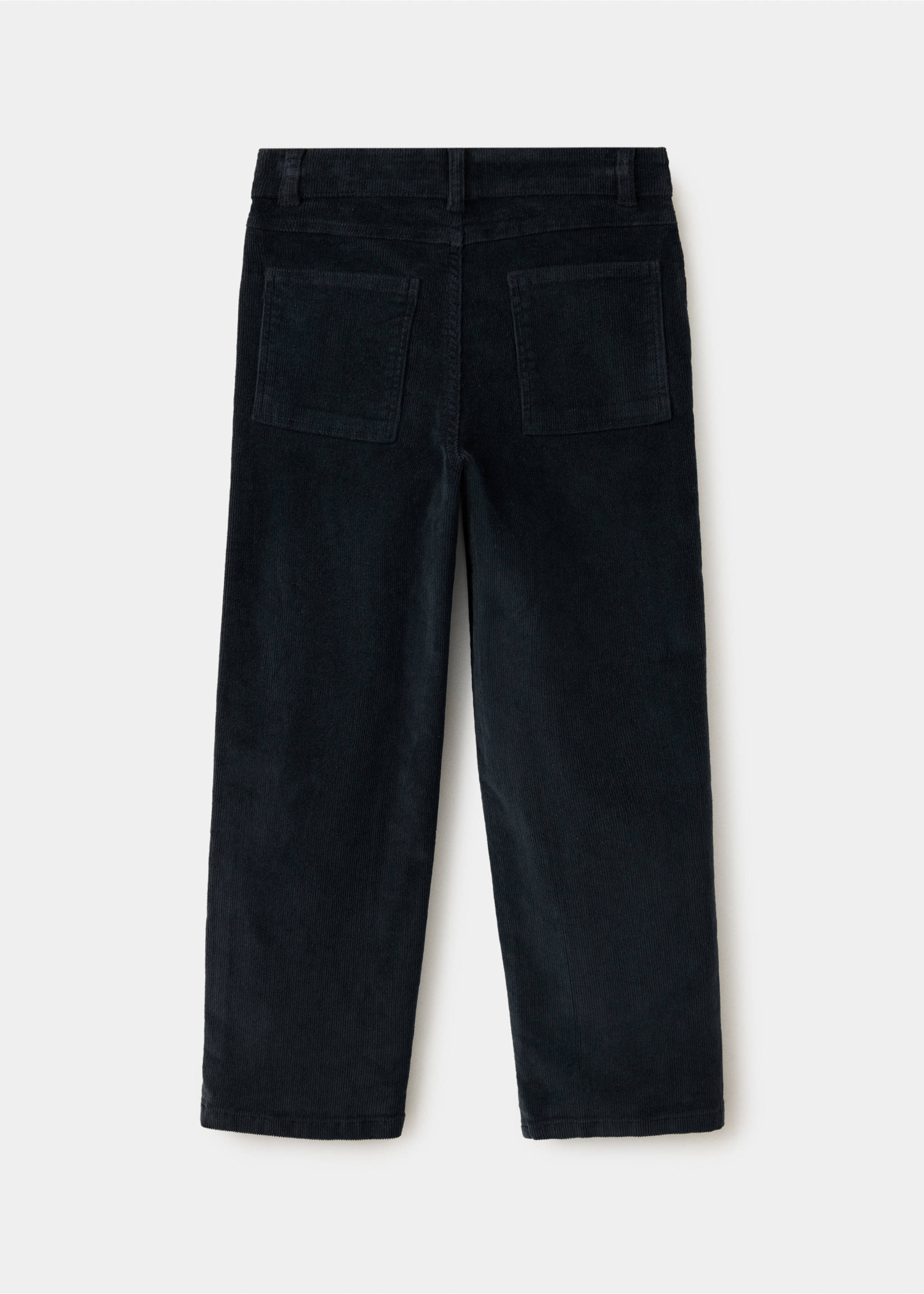Corduroy straight trousers - Reverse of the article, Charcoal. Ref: 37067908-00.