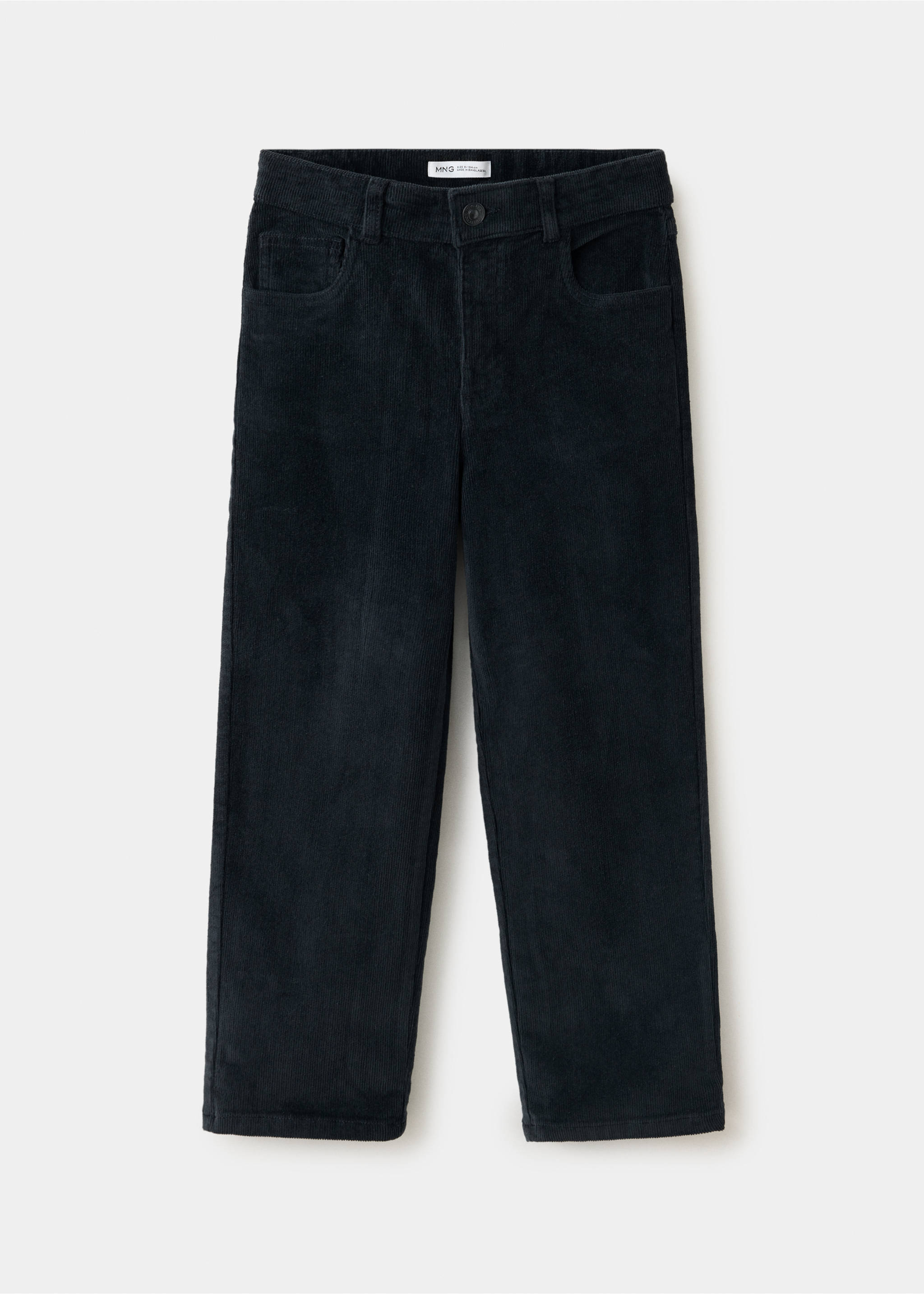 Corduroy straight trousers - Article without model, Charcoal. Ref: 37067908-00.