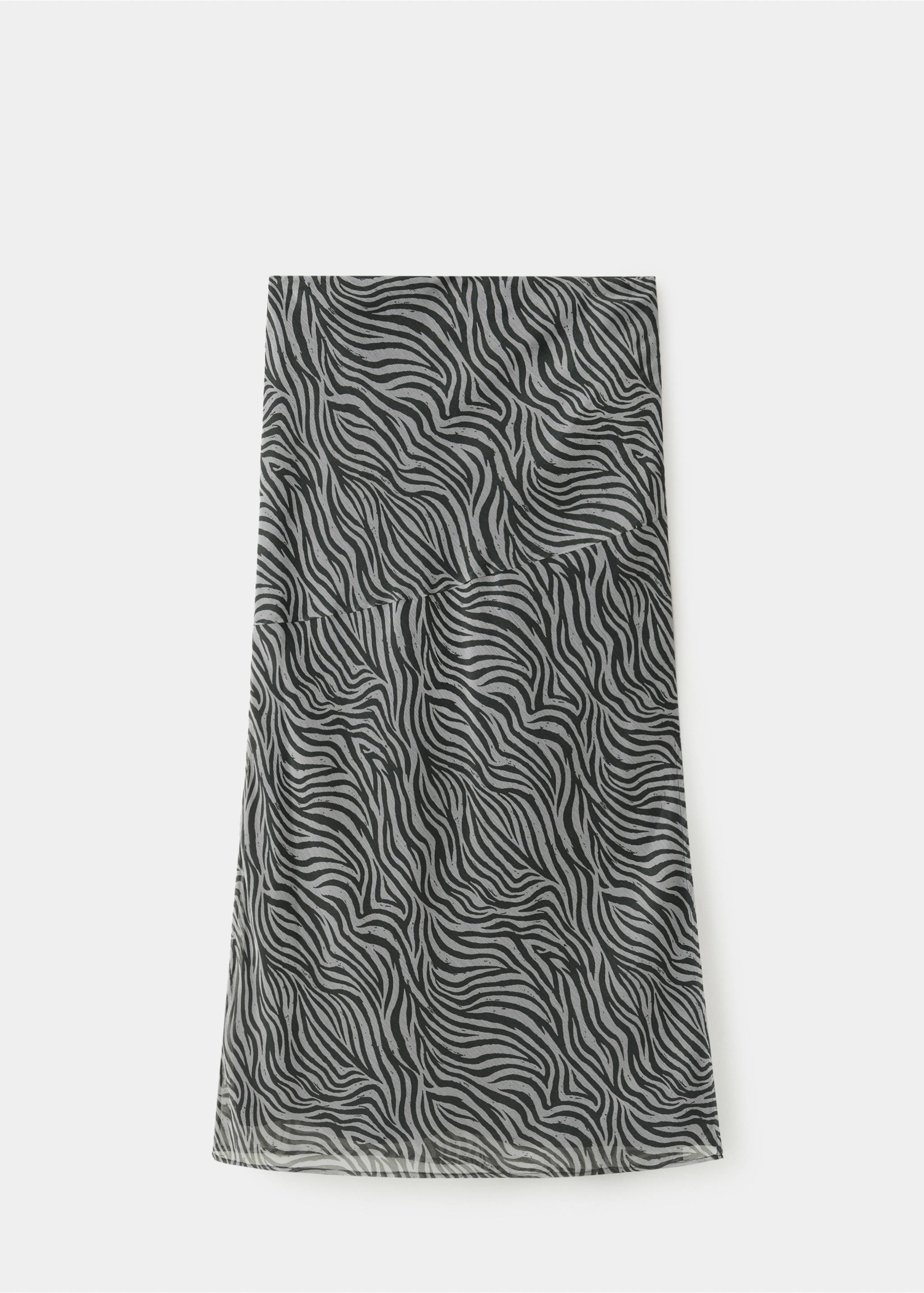 Midi skirt with black and grey animal print., Brown. Ref: 37067910-00.