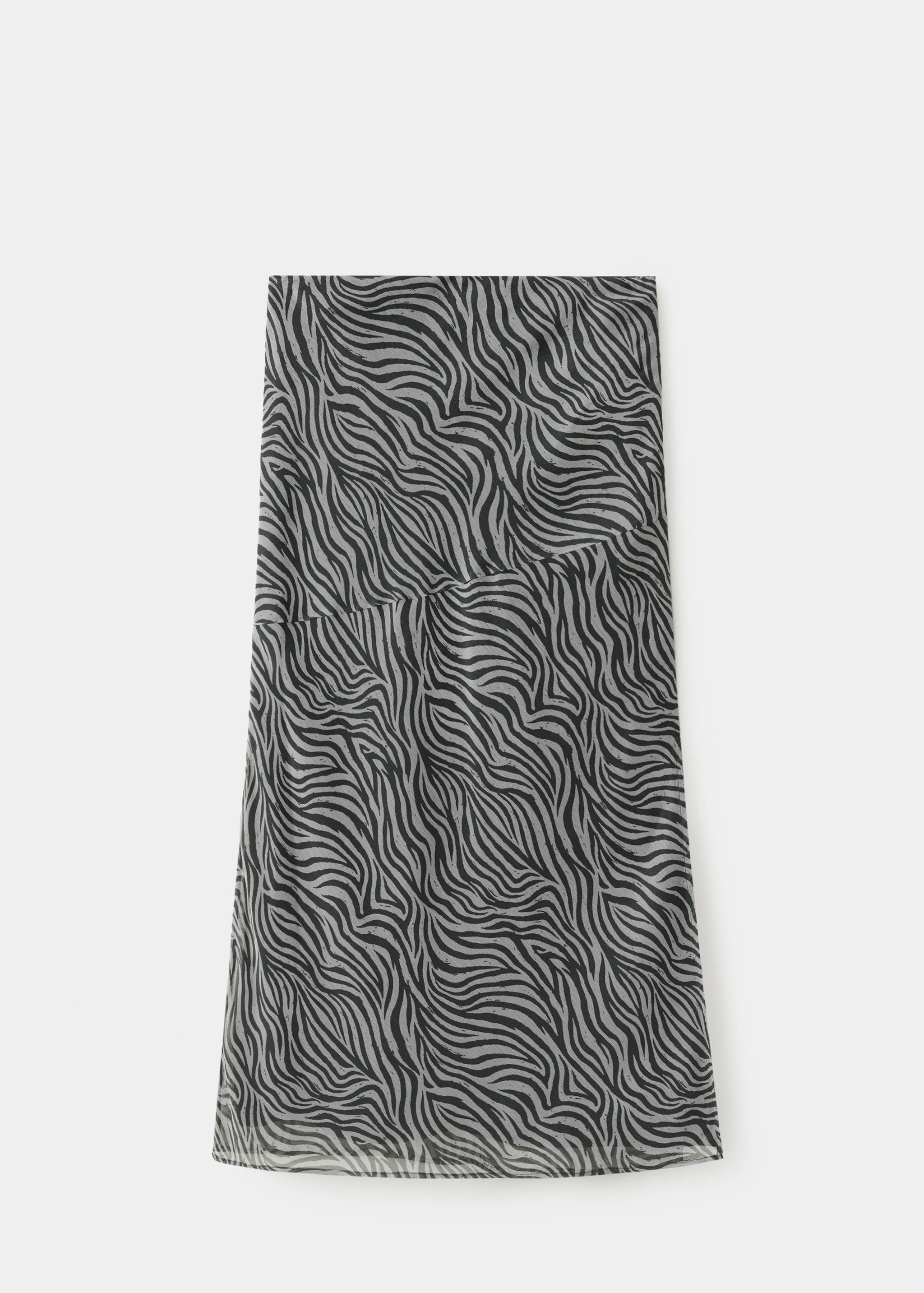 Midi skirt with black and grey animal print.