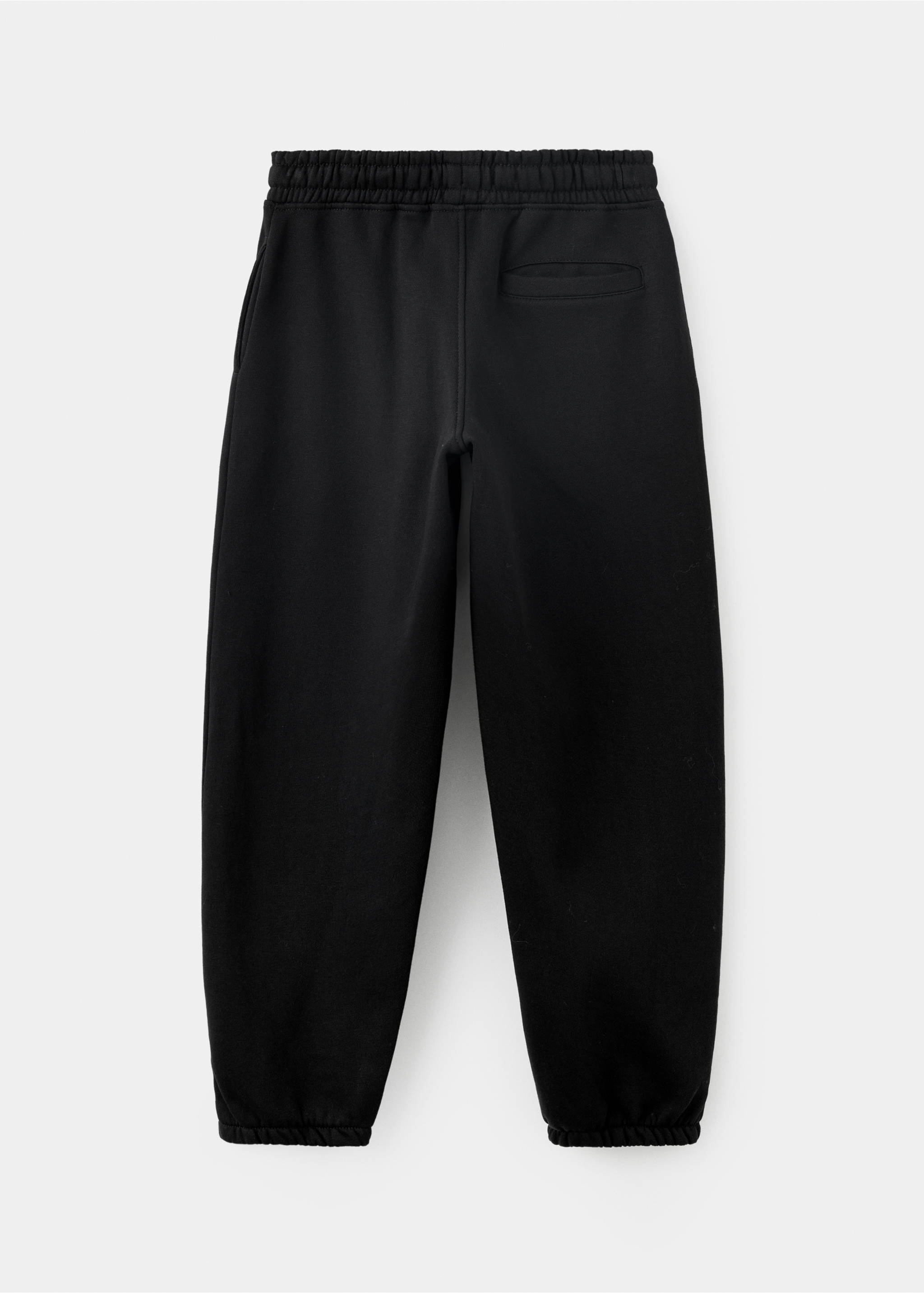 Elastic cotton joggers - Reverse of the article, Black. Ref: 37067913-00.