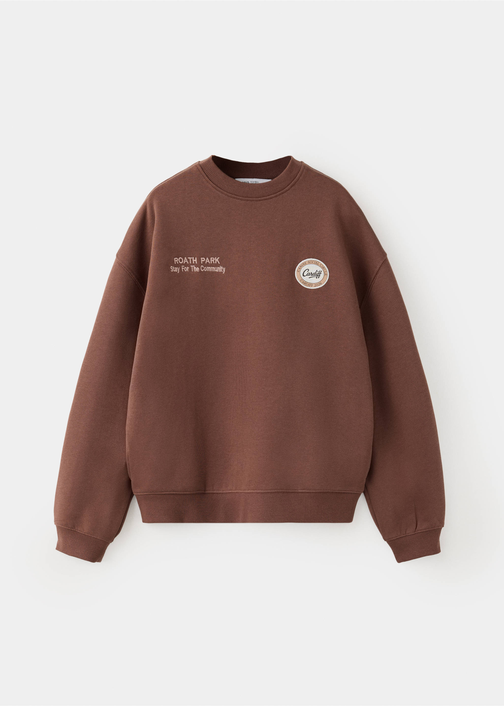 Sweat-shirt oversize imprimé - Article sans modèle, Chocolat. Ref: 37067914-00.