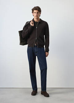 Wool-blend ribbed cardigan — Chocolate 2