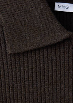 Wool-blend ribbed cardigan — Chocolate 9