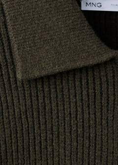 Wool-blend ribbed cardigan — Khaki 7