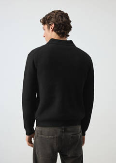Wool-blend ribbed cardigan — Black 3