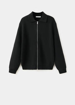 Wool-blend ribbed cardigan — Black 6