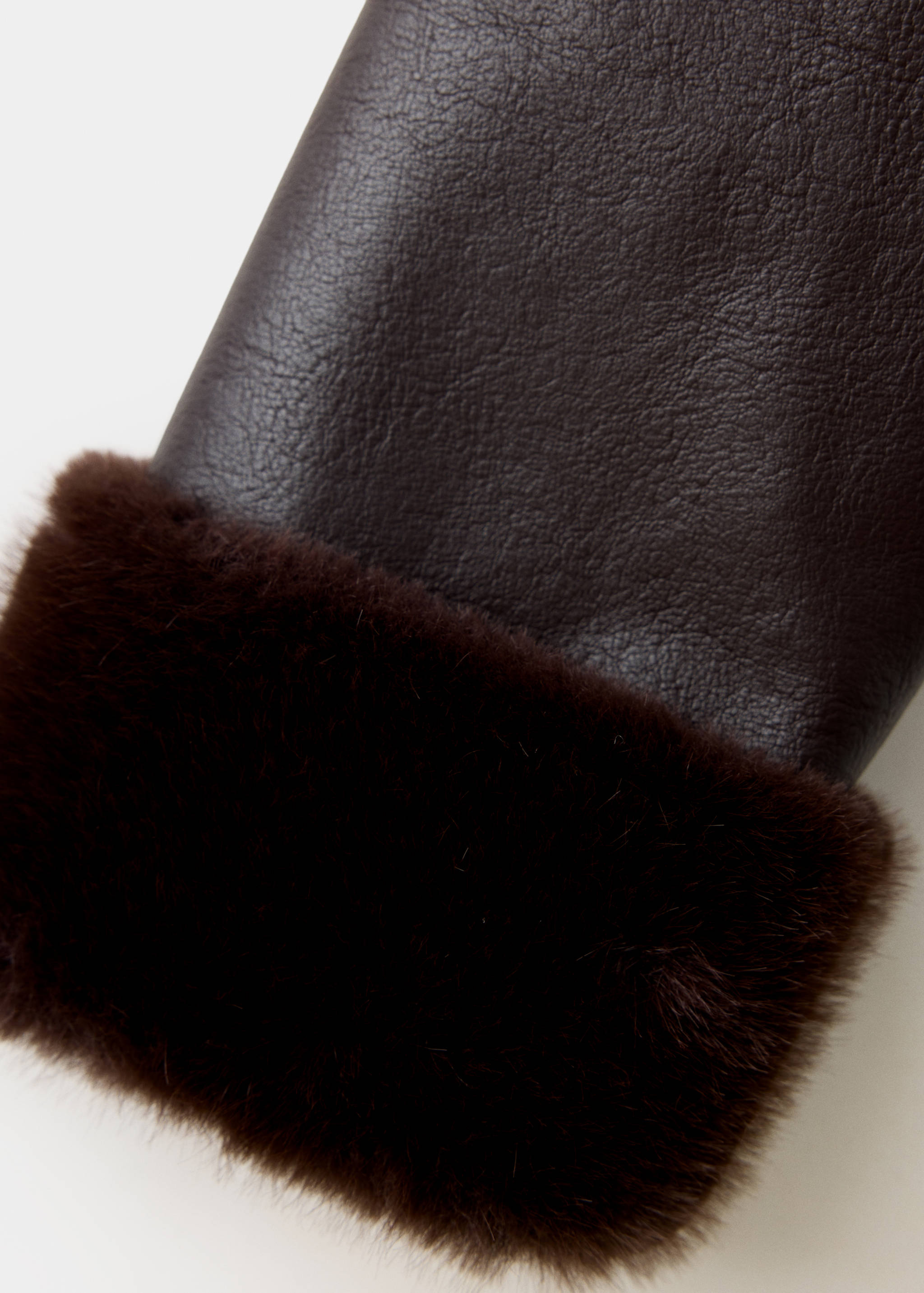 Faux leather jacket with fur trim - Details of the article 0