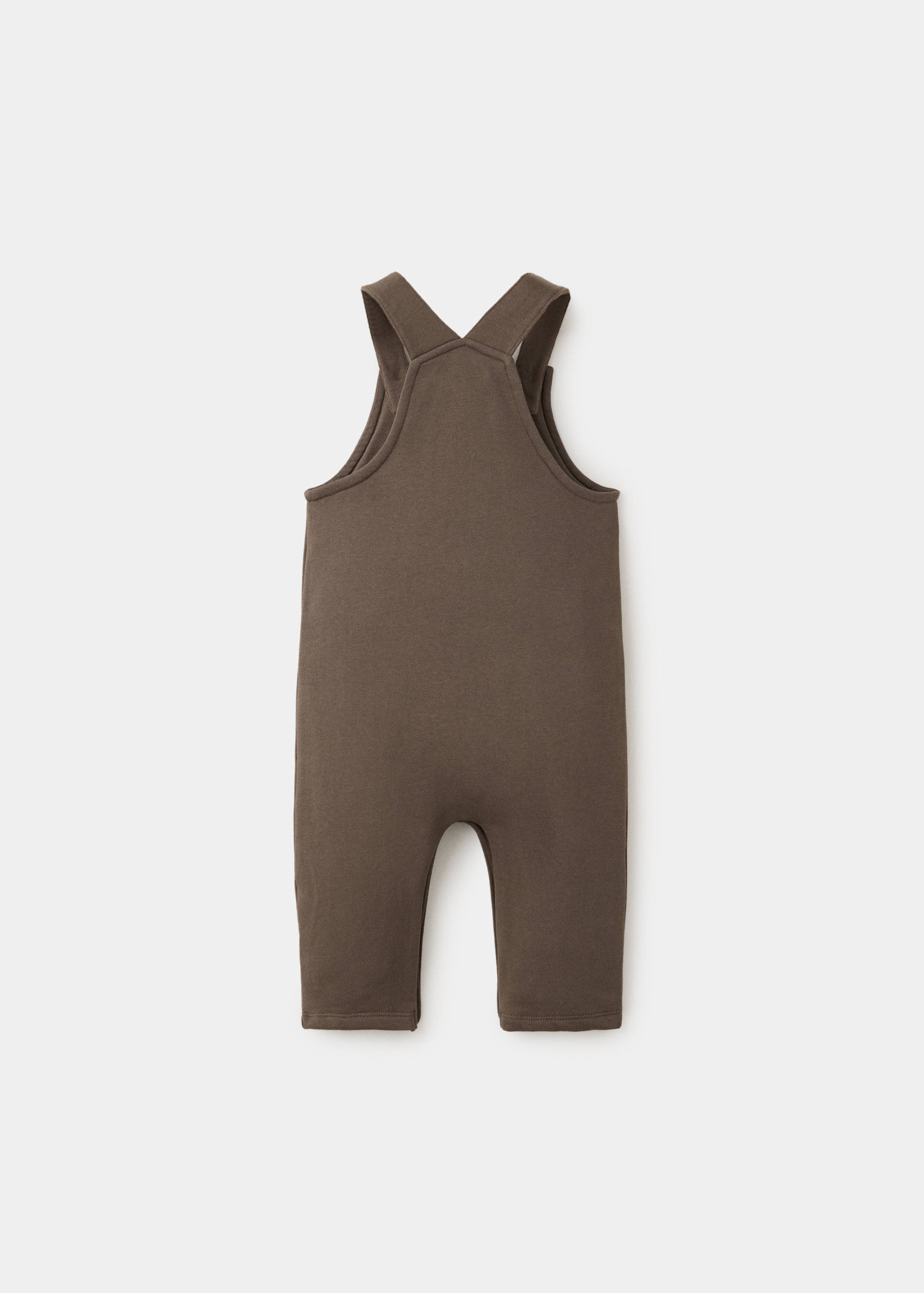 Dark brown children's dungarees, back view