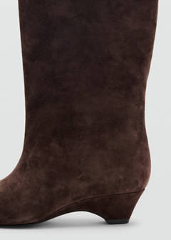 Suede boot with fur trim — Chocolate 4