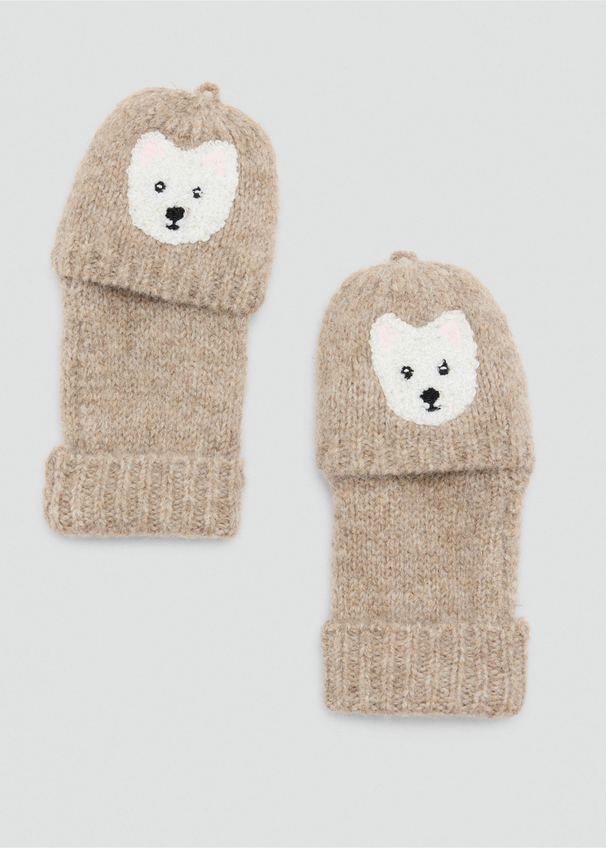 Gants en maille petit chien - Détail de l'article 1, Sable. Ref: 37067934-00.