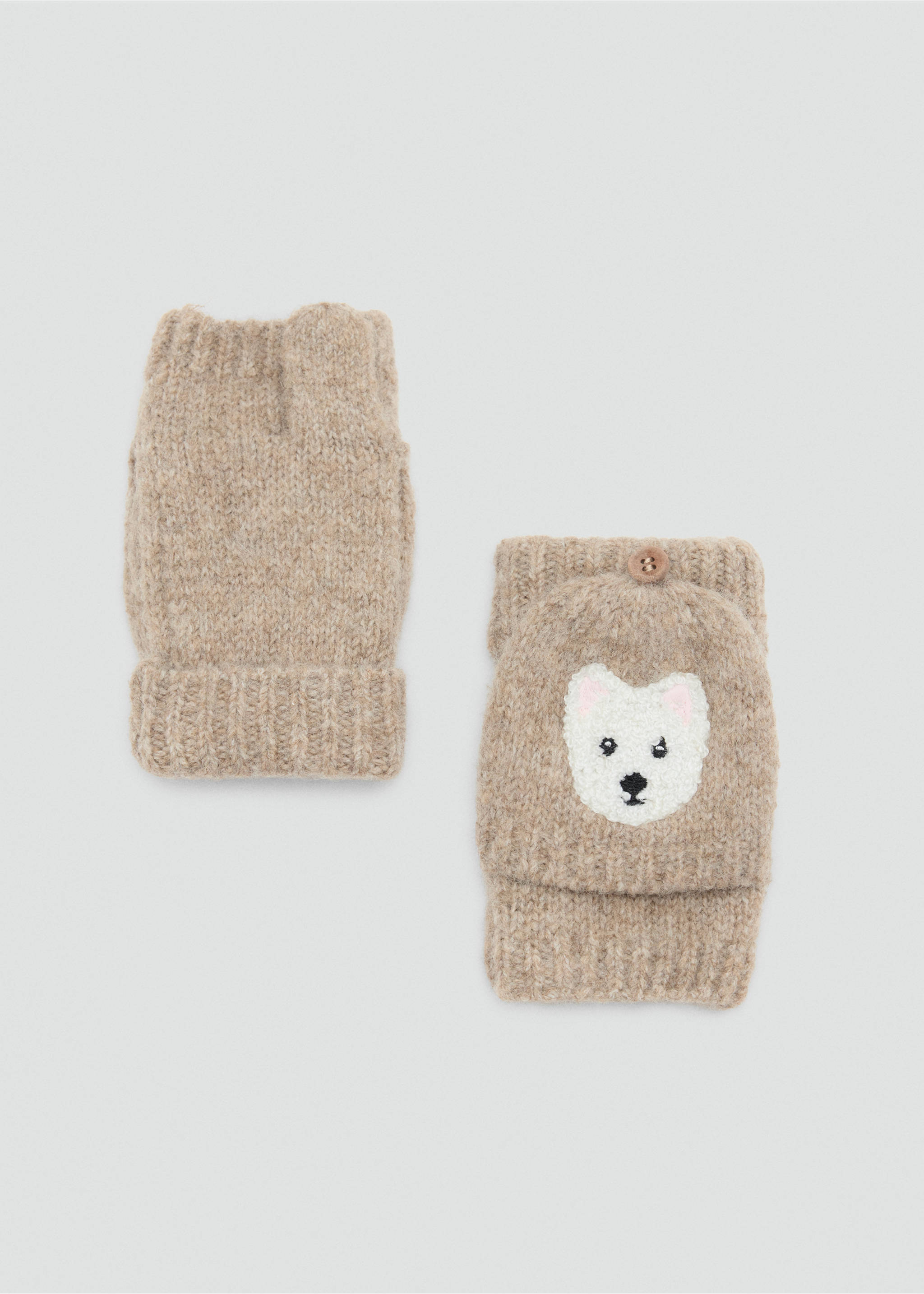 Gants en maille petit chien - Article sans modèle, Sable. Ref: 37067934-00.