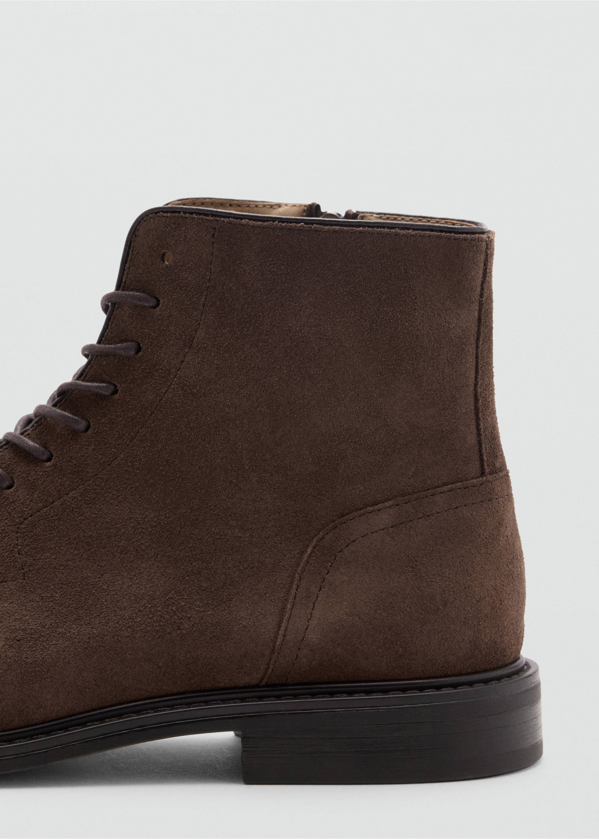 100% suede leather boots - Details of the article 1, Brown. Ref: 37067935-00.