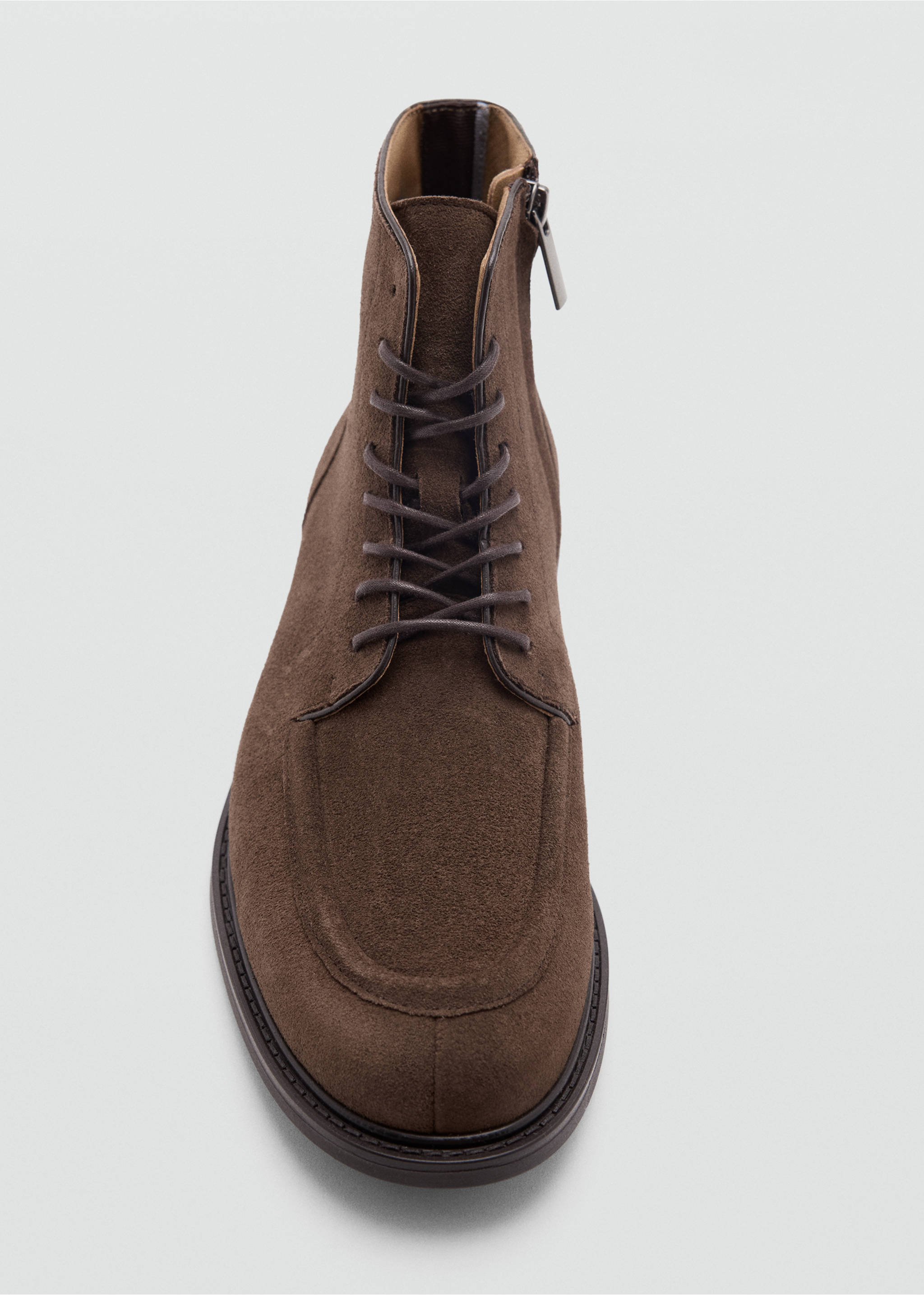 100% suede leather boots - Details of the article 2, Brown. Ref: 37067935-00.