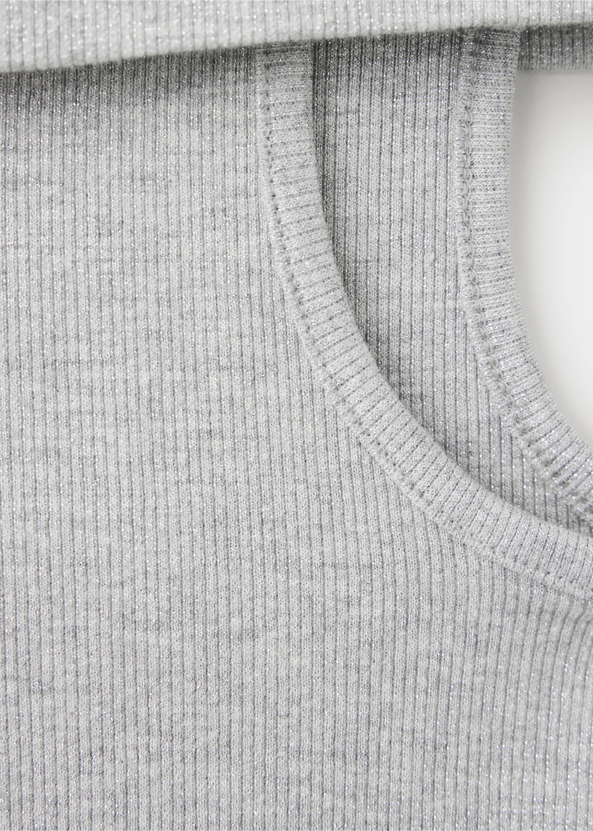Silver metallic ribbed top fabric detail., Light Heather Grey. Ref: 37067936-00.