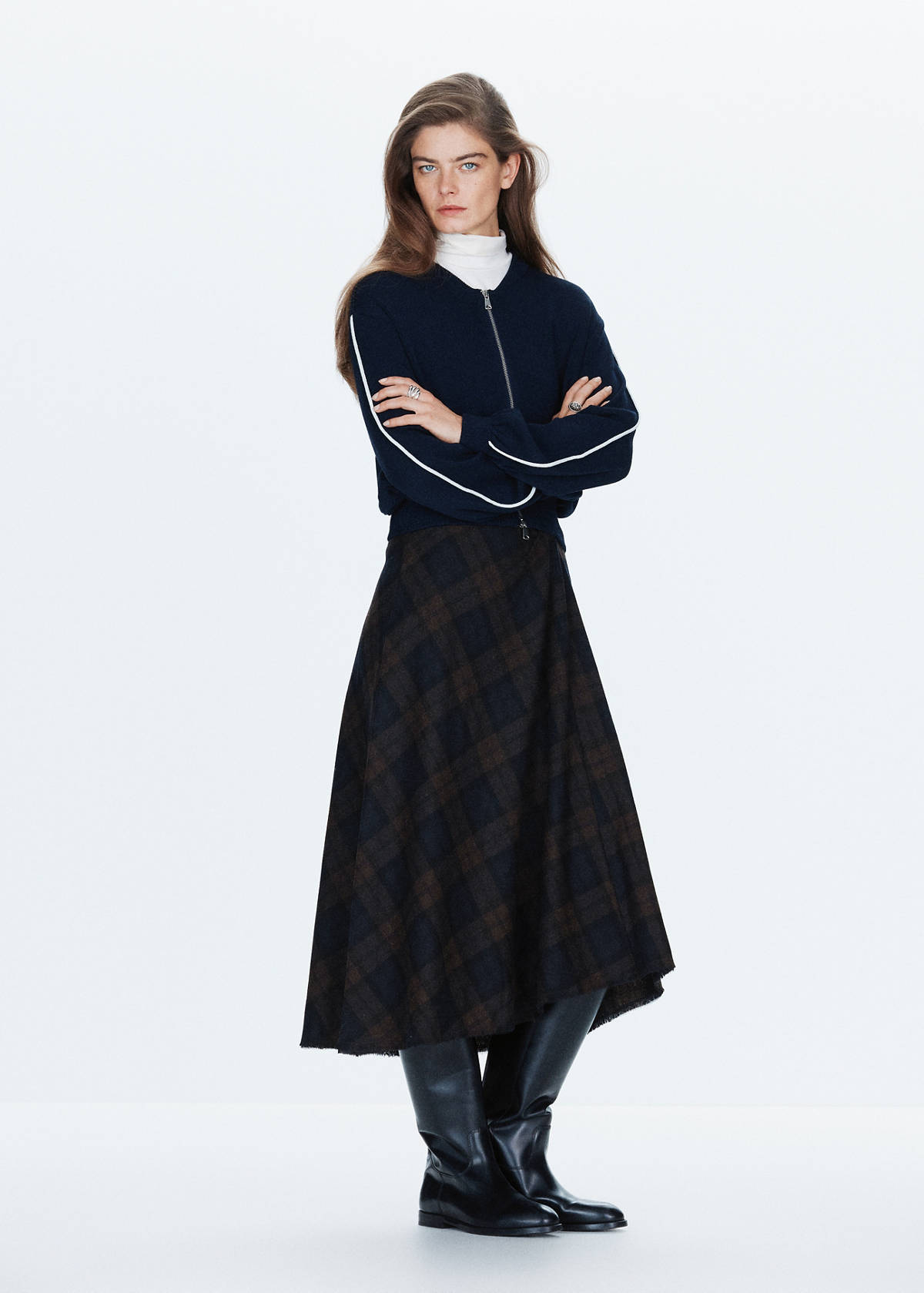 Wool boots skirt — Navy