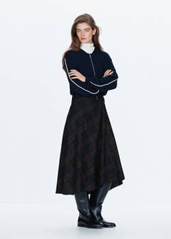 Wool boots skirt — Navy 2