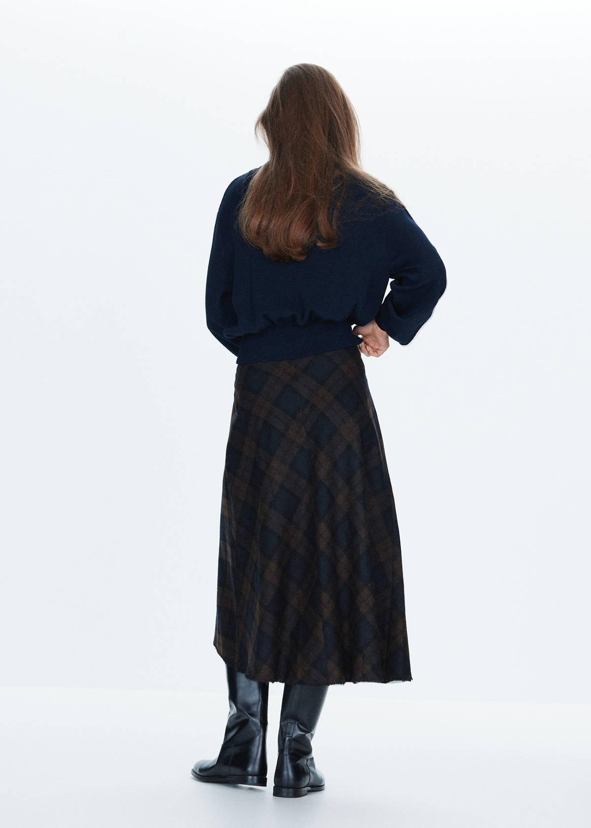 Wool boots skirt — Navy