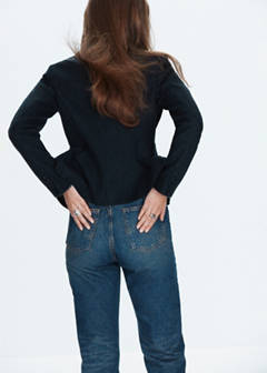 Peplum blazer with pockets — Dark Navy 3