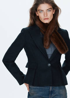 Peplum blazer with pockets — Dark Navy 4