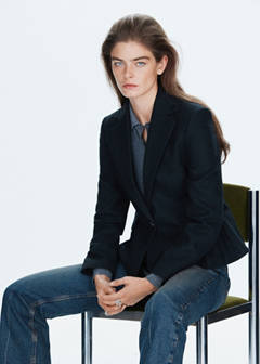 Peplum blazer with pockets — Dark Navy 5