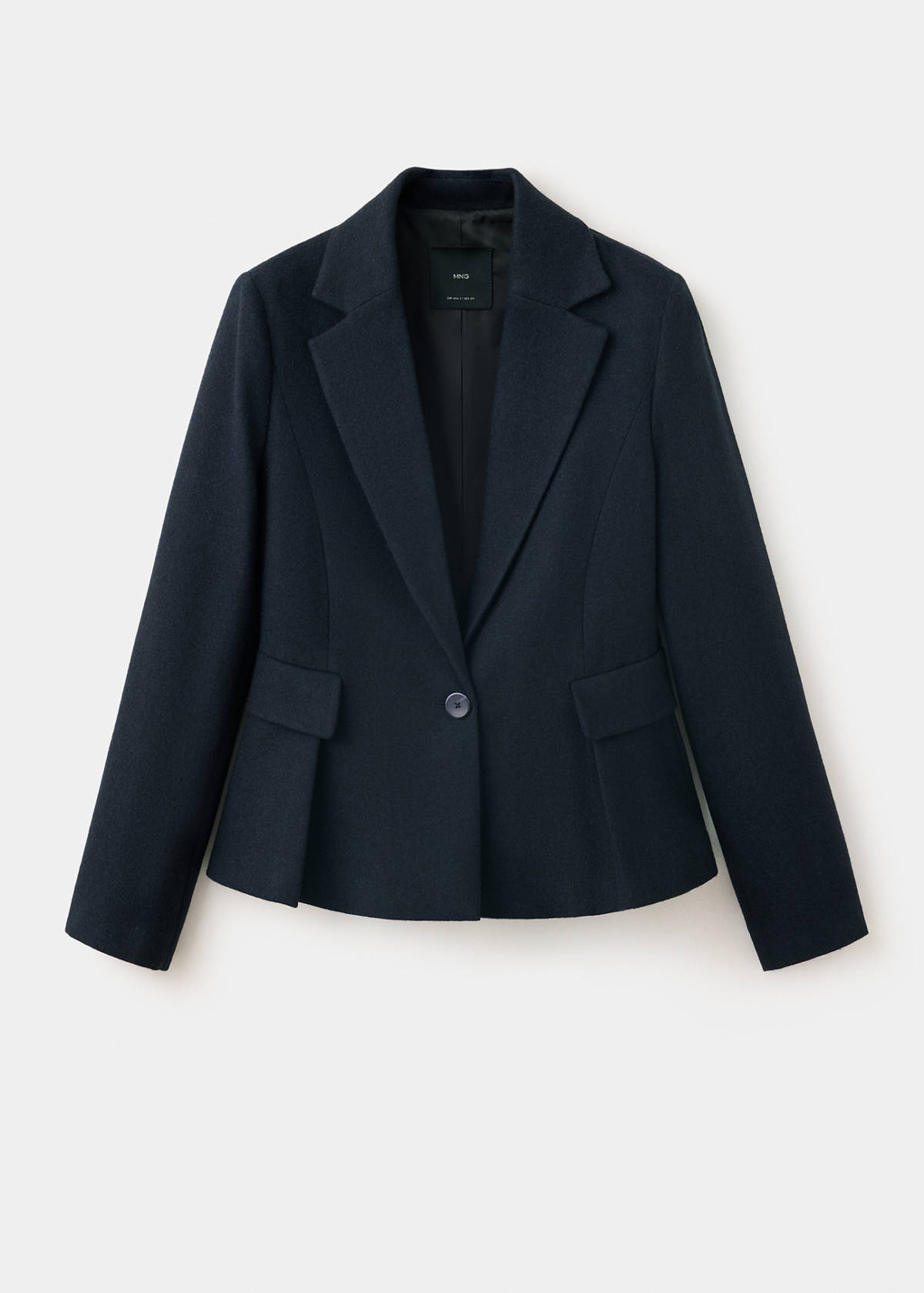 Peplum blazer with pockets — Dark Navy