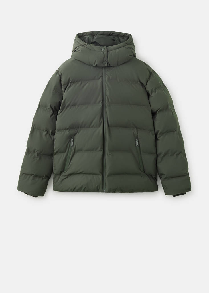 Pikowana kurtka z kapturem khaki - Teen - L - MANGO TEEN