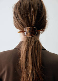 Tortoiseshell hair barrette — Chocolate 2