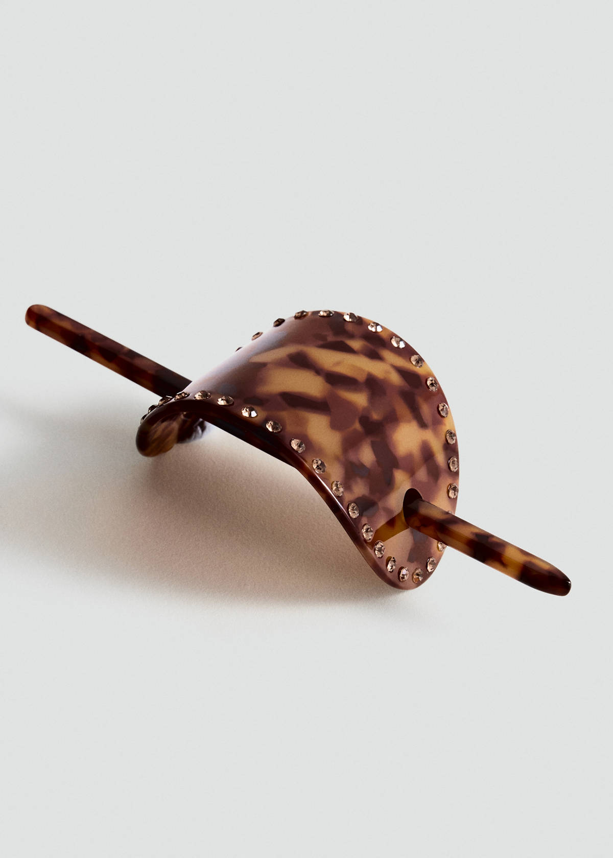 Tortoiseshell hair barrette — Chocolate