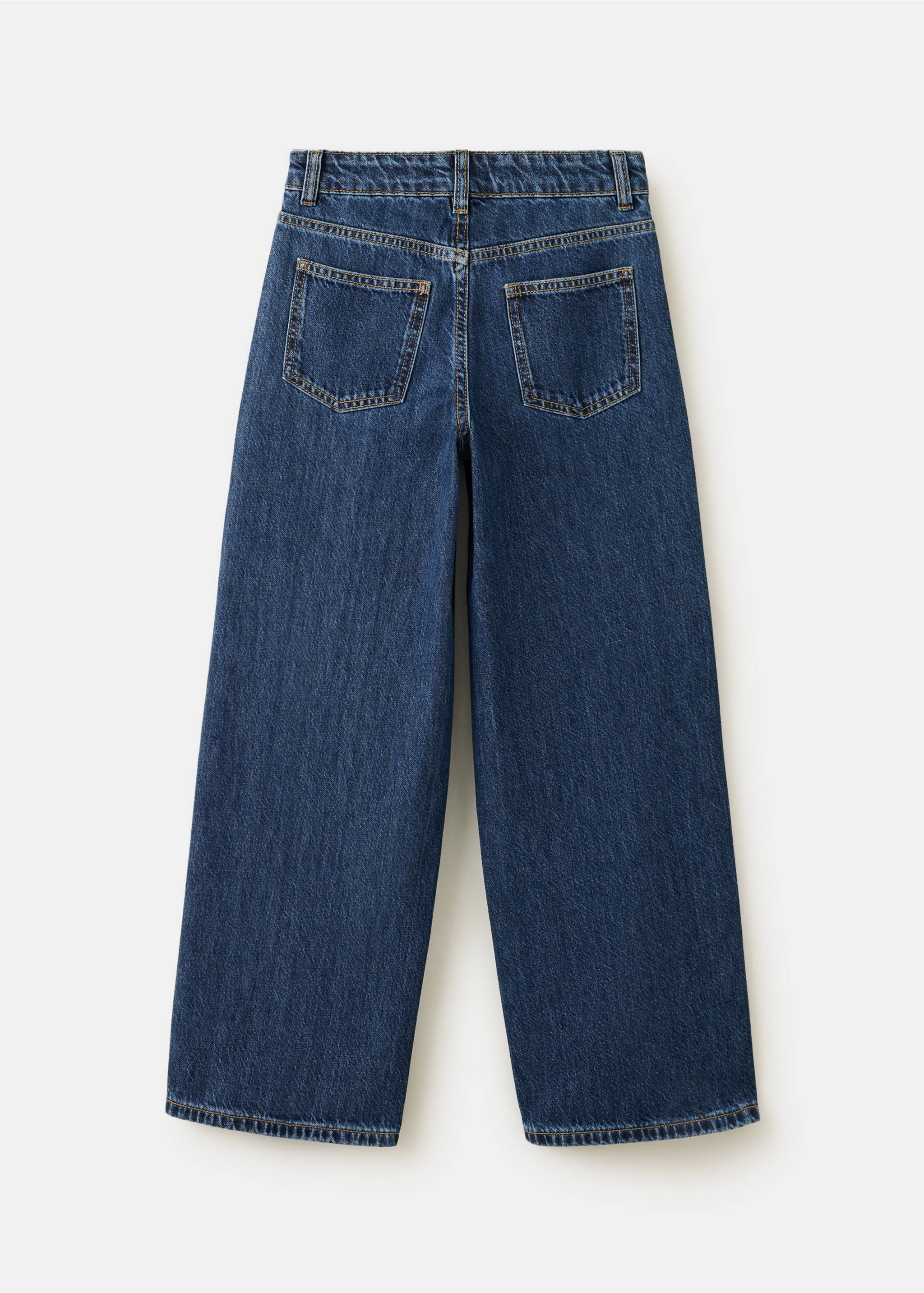 Dark blue denim trousers, back view., Dark Blue. Ref: 37068271-00.