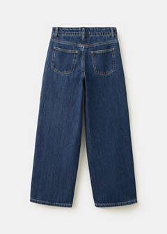Wide leg jeans with floral embroidery — Dark Blue 4