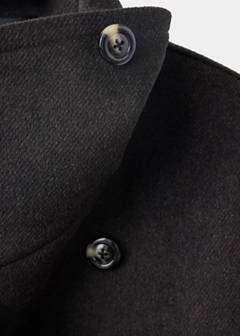 Wool blend coat with funnel neck — Chocolate 6