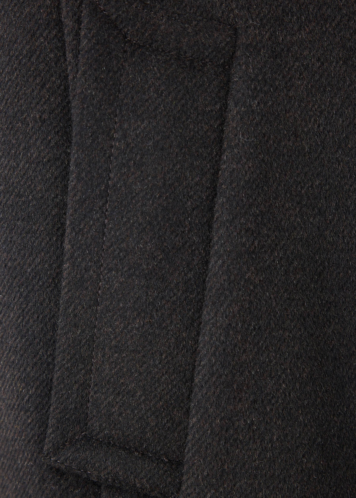 Wool blend coat with funnel neck — Chocolate