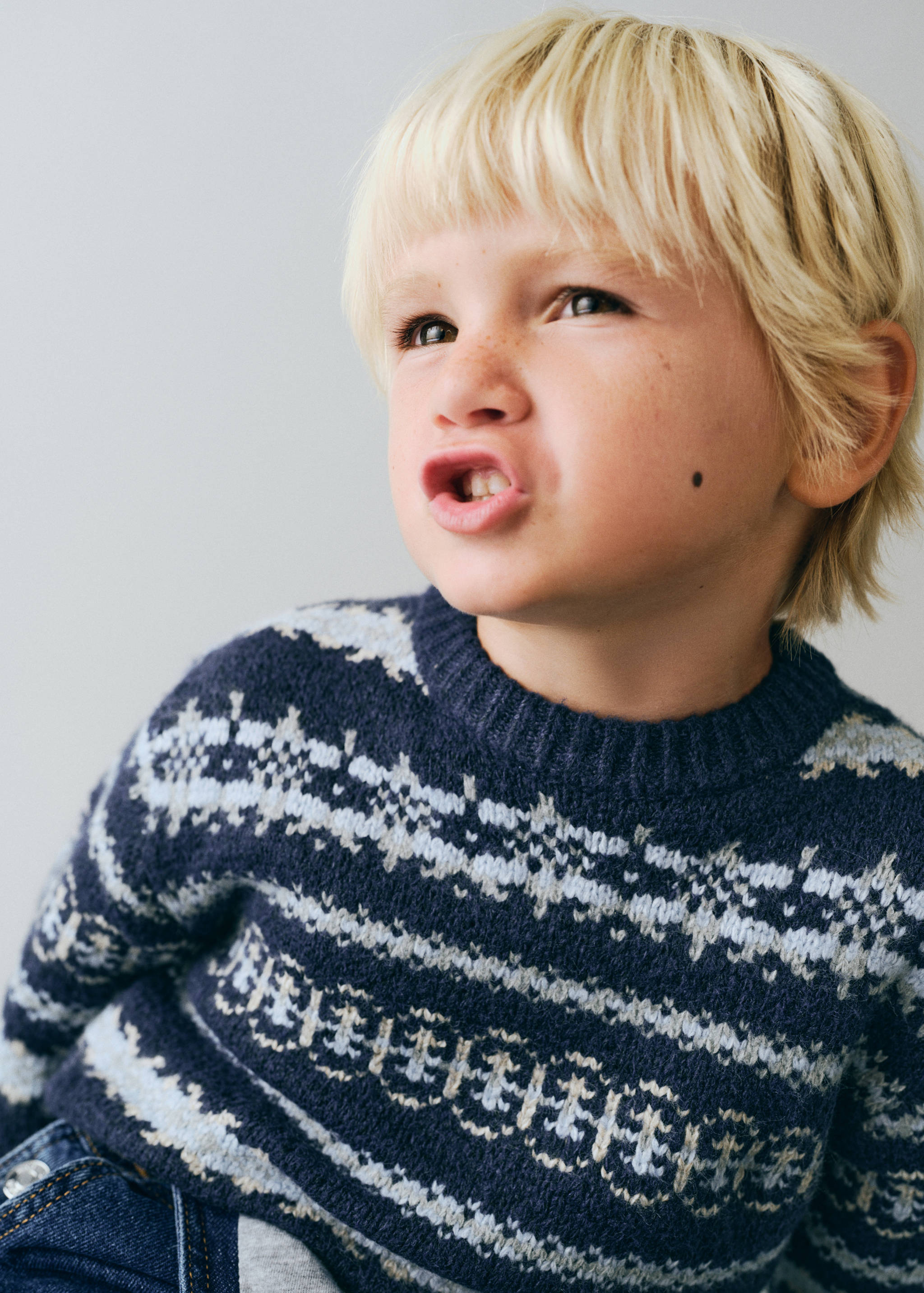 Chunky knit jersey with border detailing - Details of the article 1