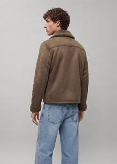 Suede effect sheepskin coat — Brown 5