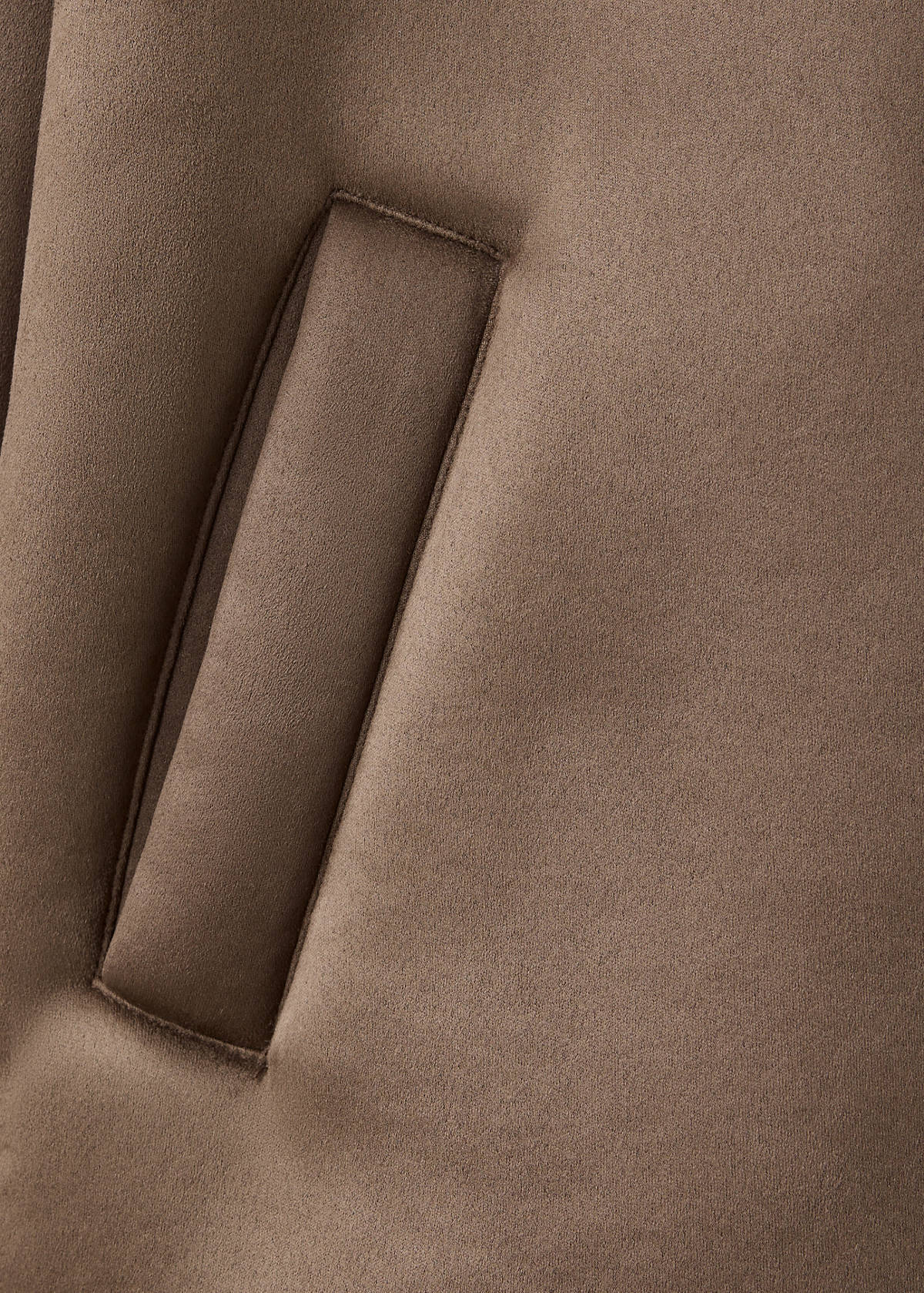 Suede effect sheepskin coat — Brown