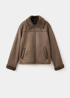 Suede effect sheepskin coat — Brown 3