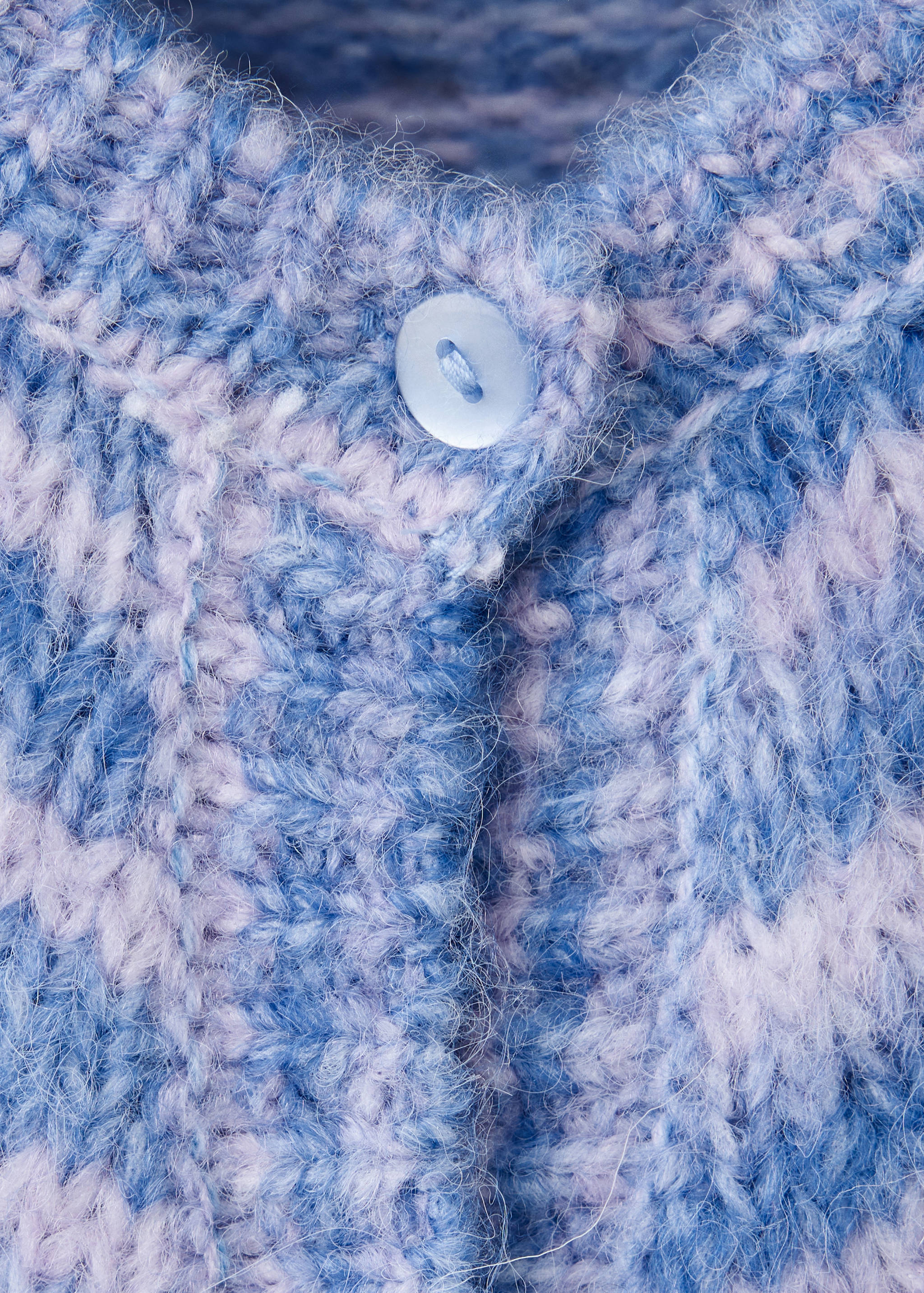 Mehrfarbige Strick-Cardigan mit Lochmuster - Detail des Artikels 8