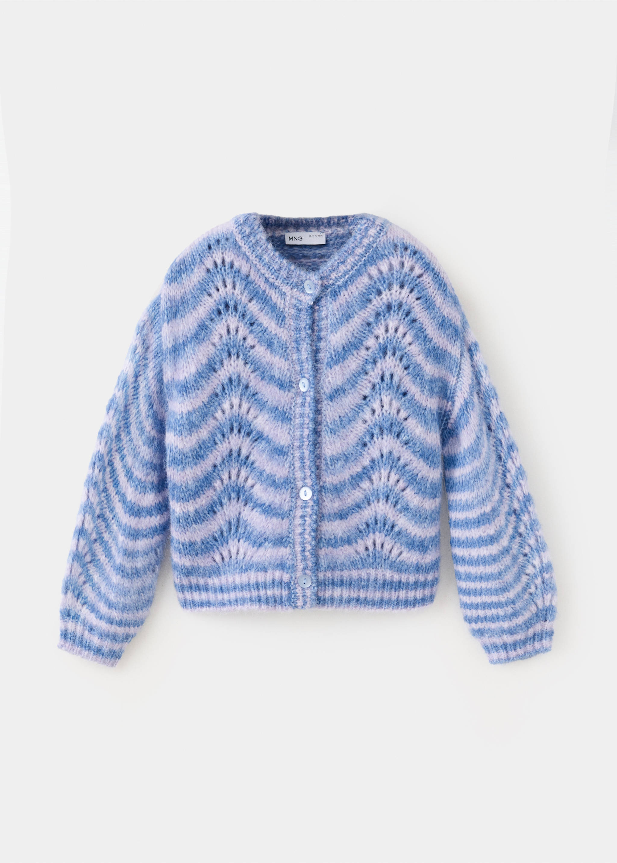 Mehrfarbige Strick-Cardigan mit Lochmuster - Artikel ohne Model, Lila. Ref: 37068286-00.
