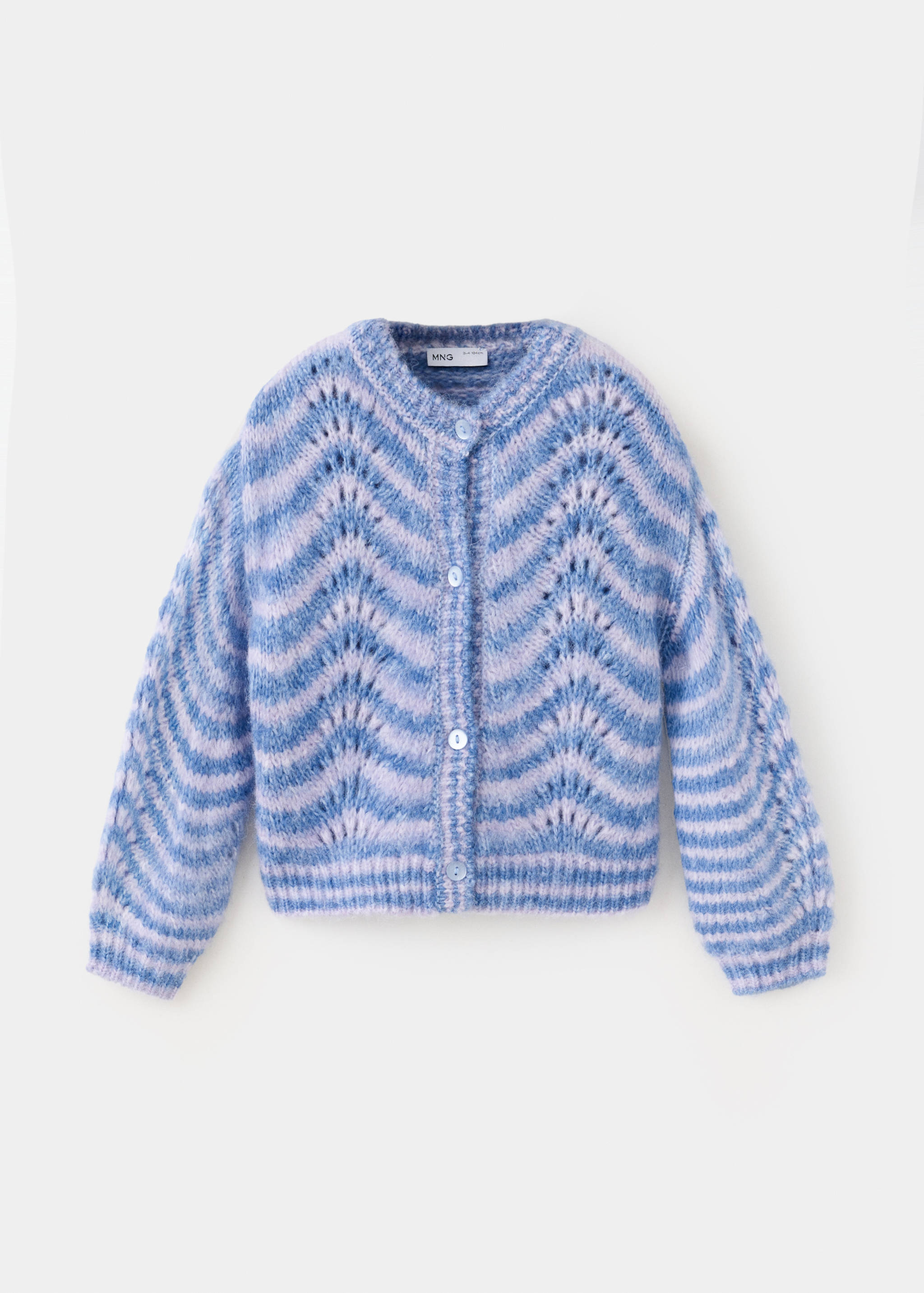 Mehrfarbige Strick-Cardigan mit Lochmuster - Artikel ohne Model