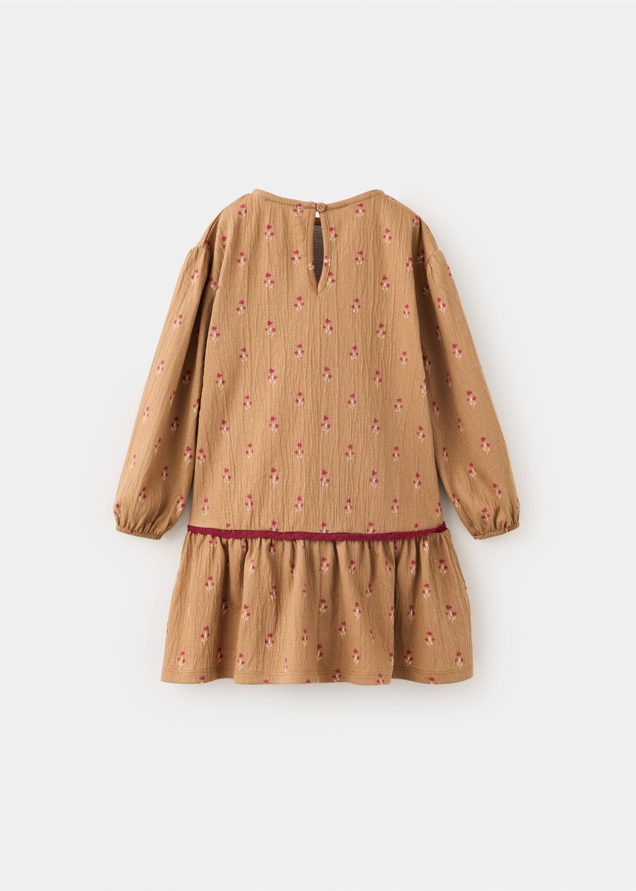 Floral print dress - Reverse of the article, Khaki. Ref: 37068288-00.