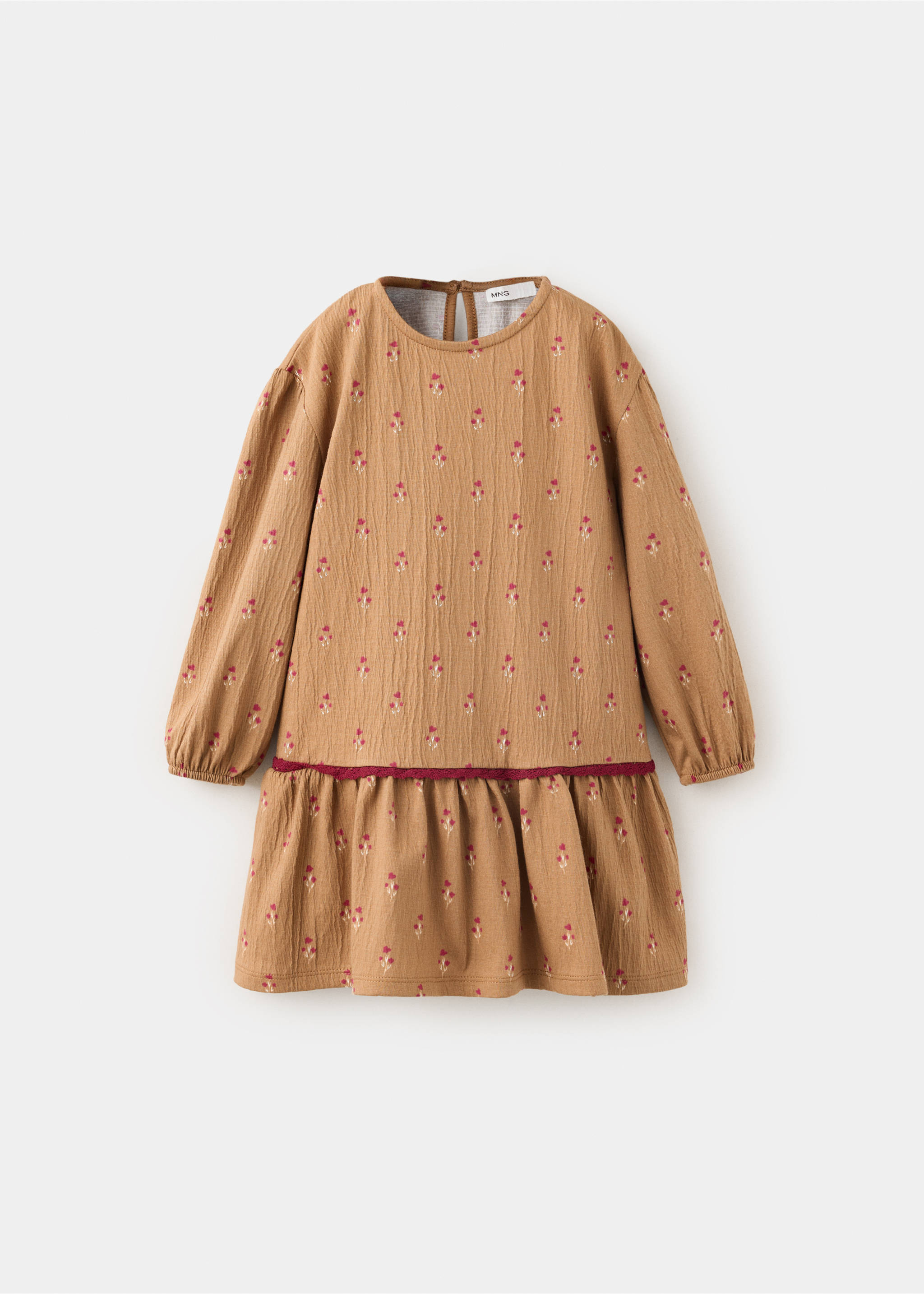 Floral print dress - Article without model, Khaki. Ref: 37068288-00.