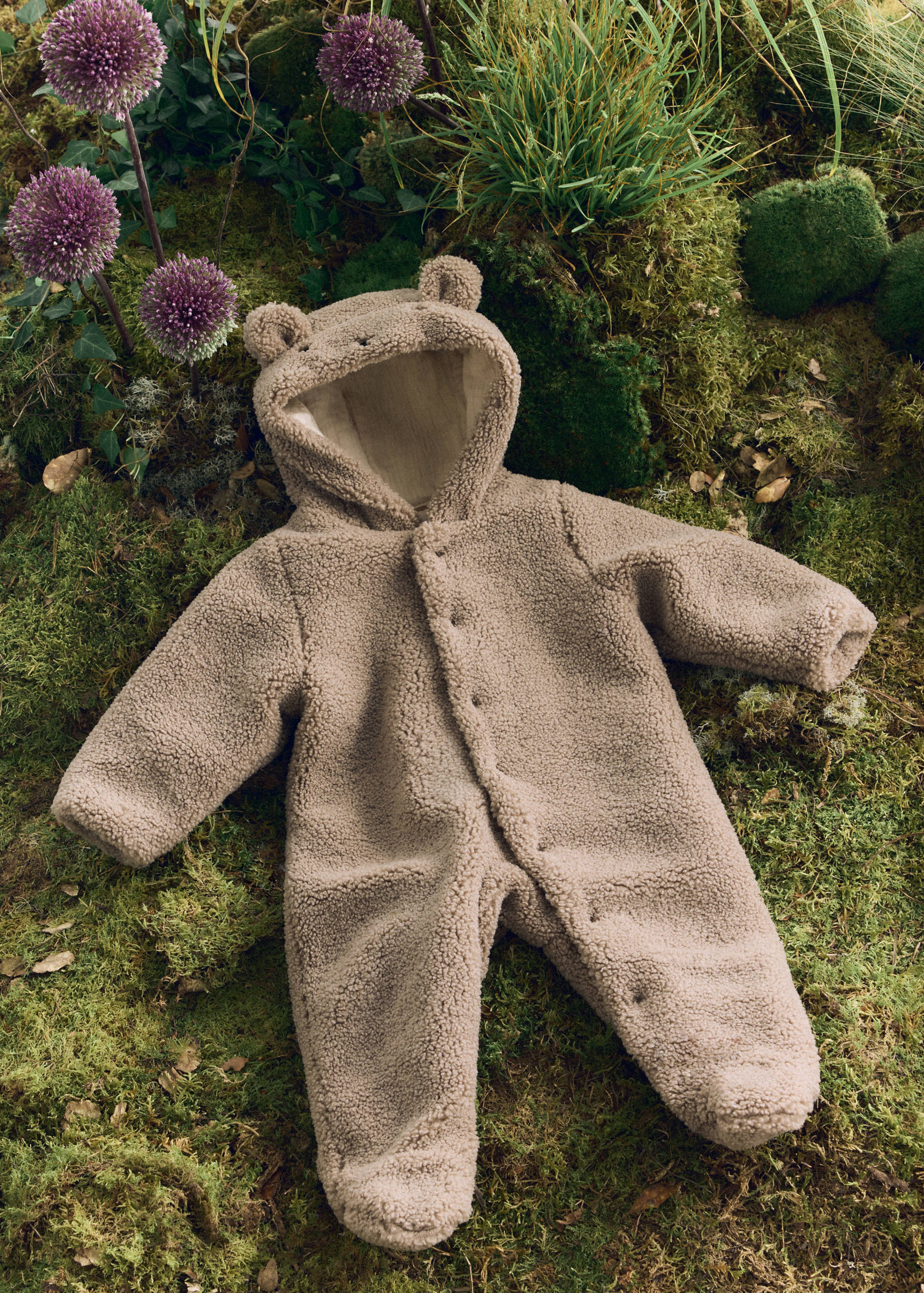 Fleece hoodie - Details of the article 5, Medium Brown. Ref: 37068635-00.