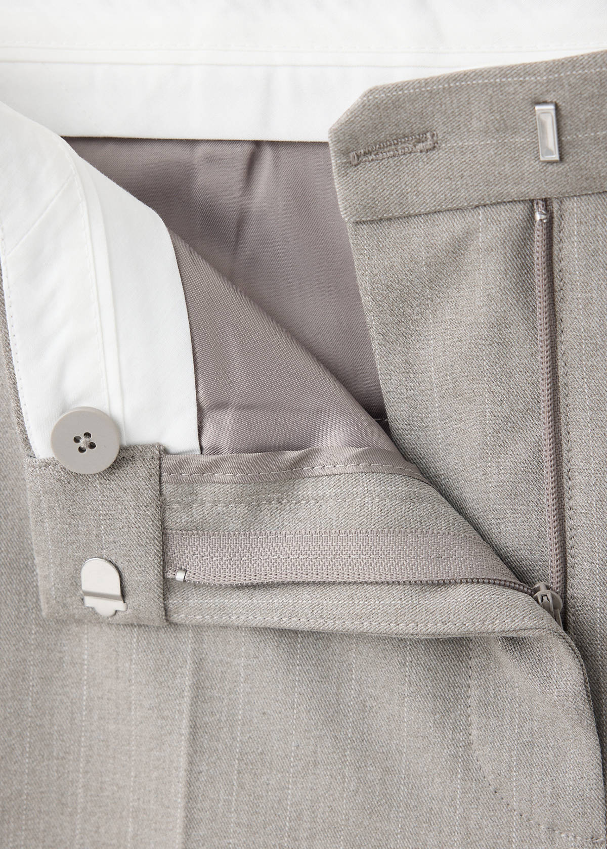 Striped straight suit trousers — Medium Brown